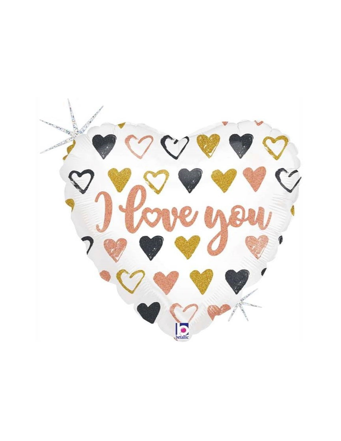 LOVE PALLONCINO IN MYLAR CUORE STAMPA CUORICINI I LOVE YOU 46 CM