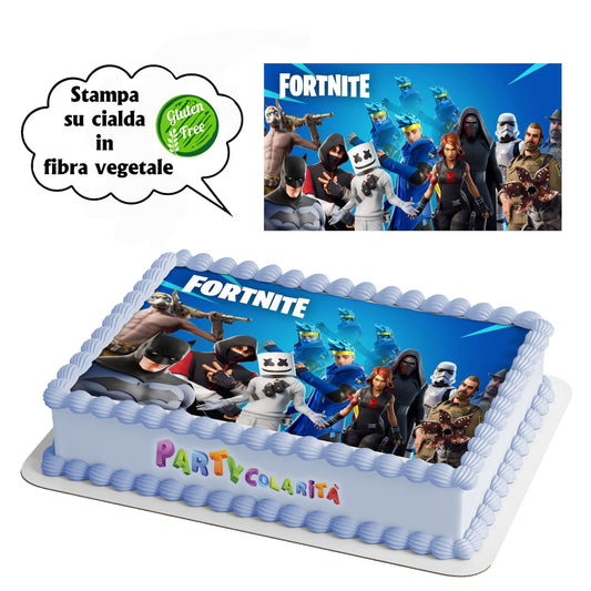 CIALDA PER TORTA FORTNITE RETT IN IN FIBRA VEGETALE 20X30 (mod-5)