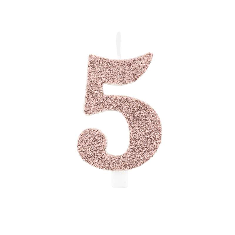 CANDELA ROSE GOLD GLITTER 7CM NUMERO 5