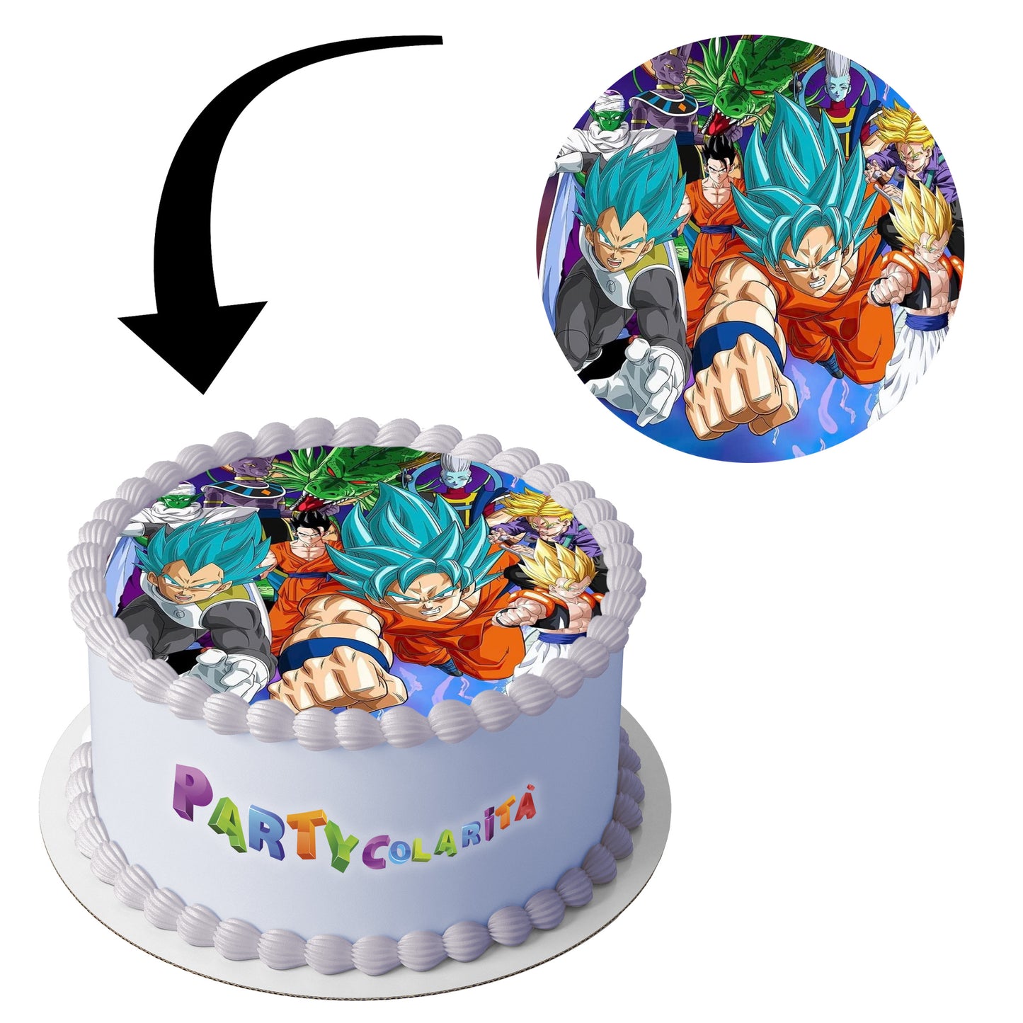 CIALDA PER TORTA DRAGON BALL TONDA IN OSTIA DIAMETRO 20 (mod-7)