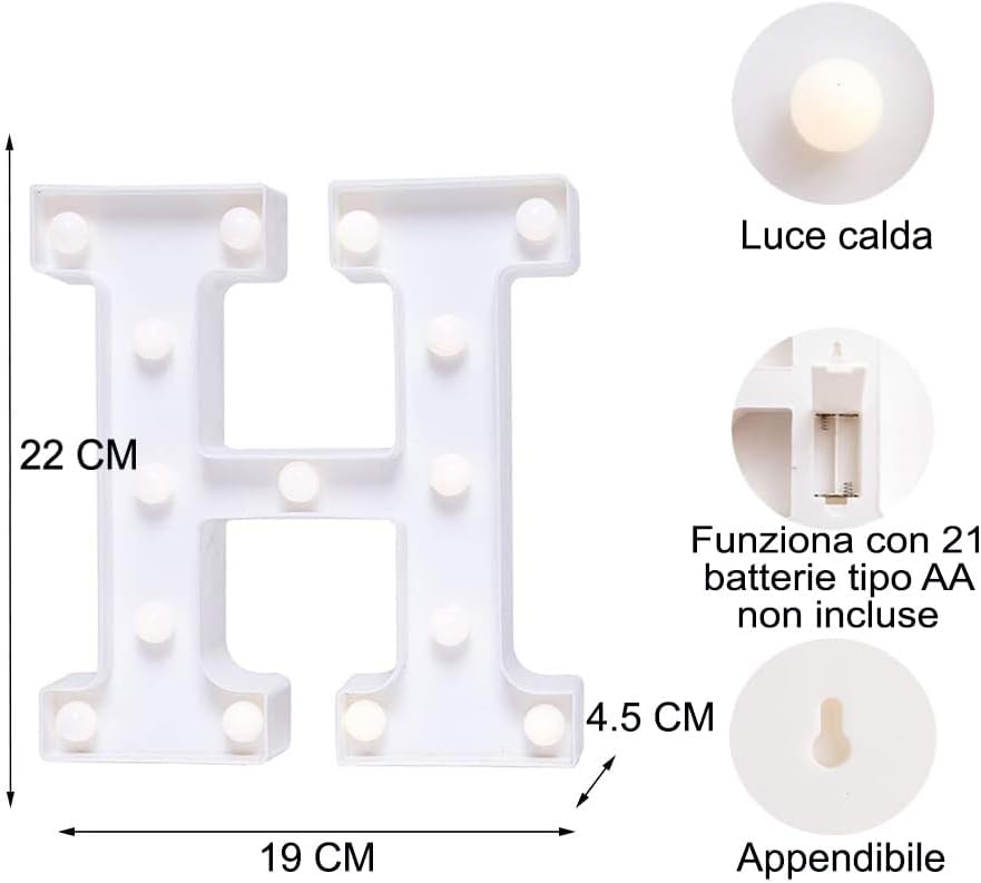 DECORAZIONE LUMINOSA LETTERA H