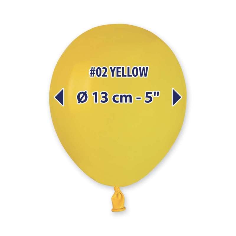 PALLONCINI IN LATTICE 5" 13 CENTRIMETRI CONF DA 20 PEZZI GIALLO