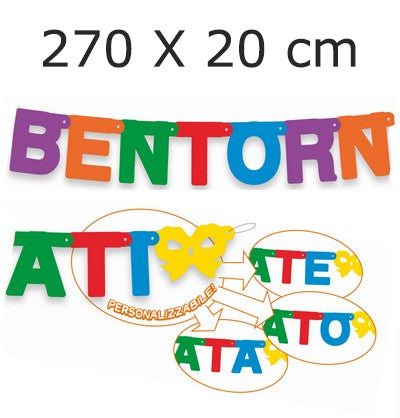 FESTONE BENTORNATI-ATE-ATO-ATA 270X20 CM