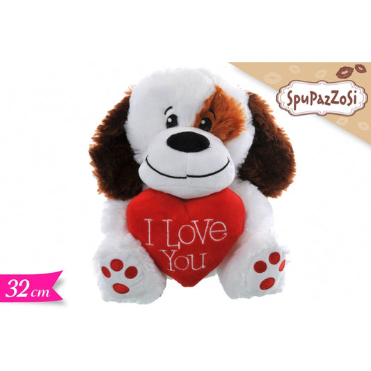 CANE CON CUORE I LOVE YOU 32CM