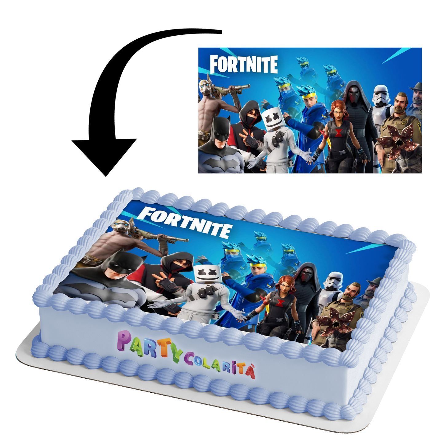 CIALDA PER TORTA FORTNITE RETT IN OSTIA 20X30 (mod-5)