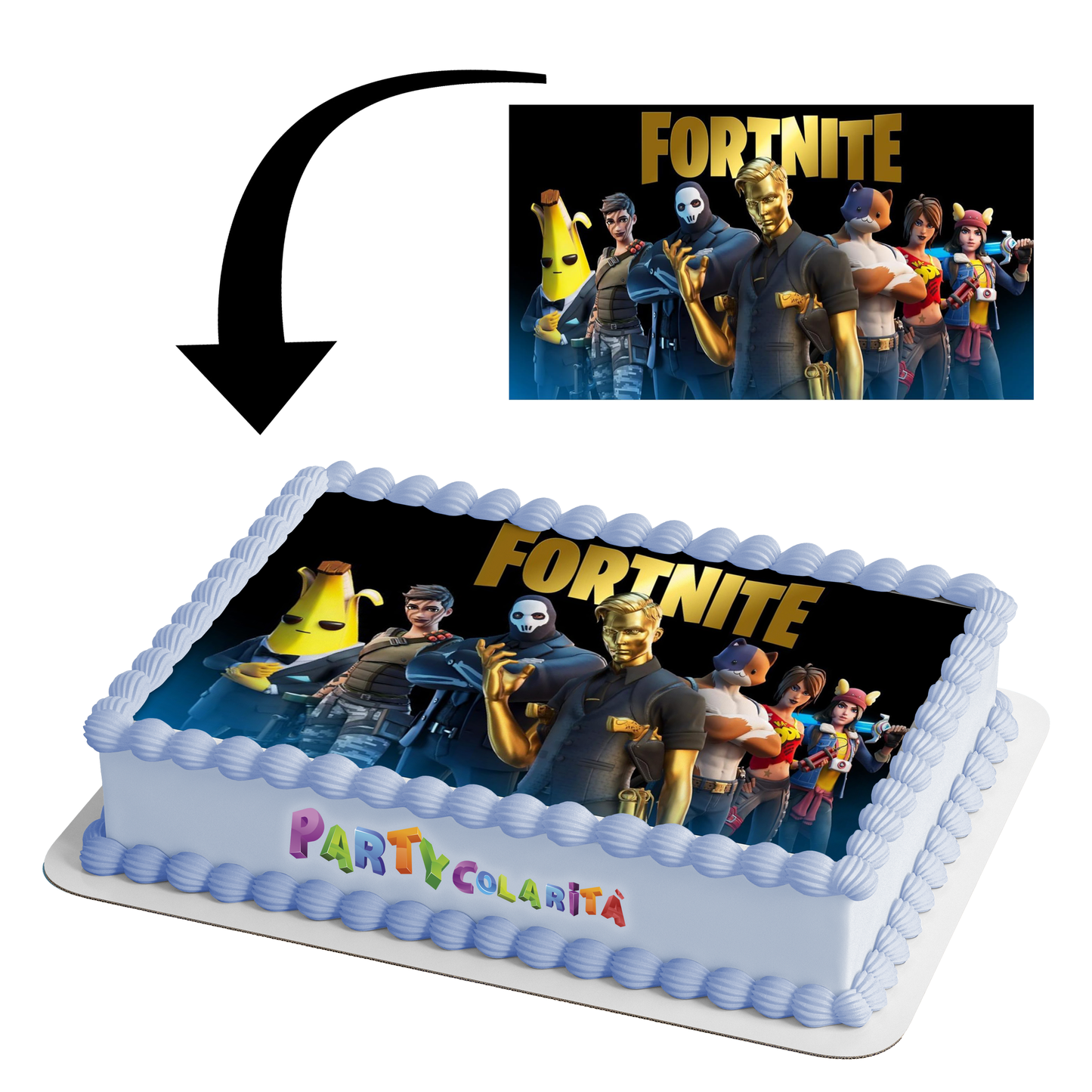 CIALDA PER TORTA FORTNITE RETT IN OSTIA 20X30 (mod-4)