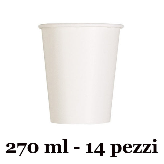 BIANCO BICCHIERI CARTA MONOUSO 270ML 14PZ