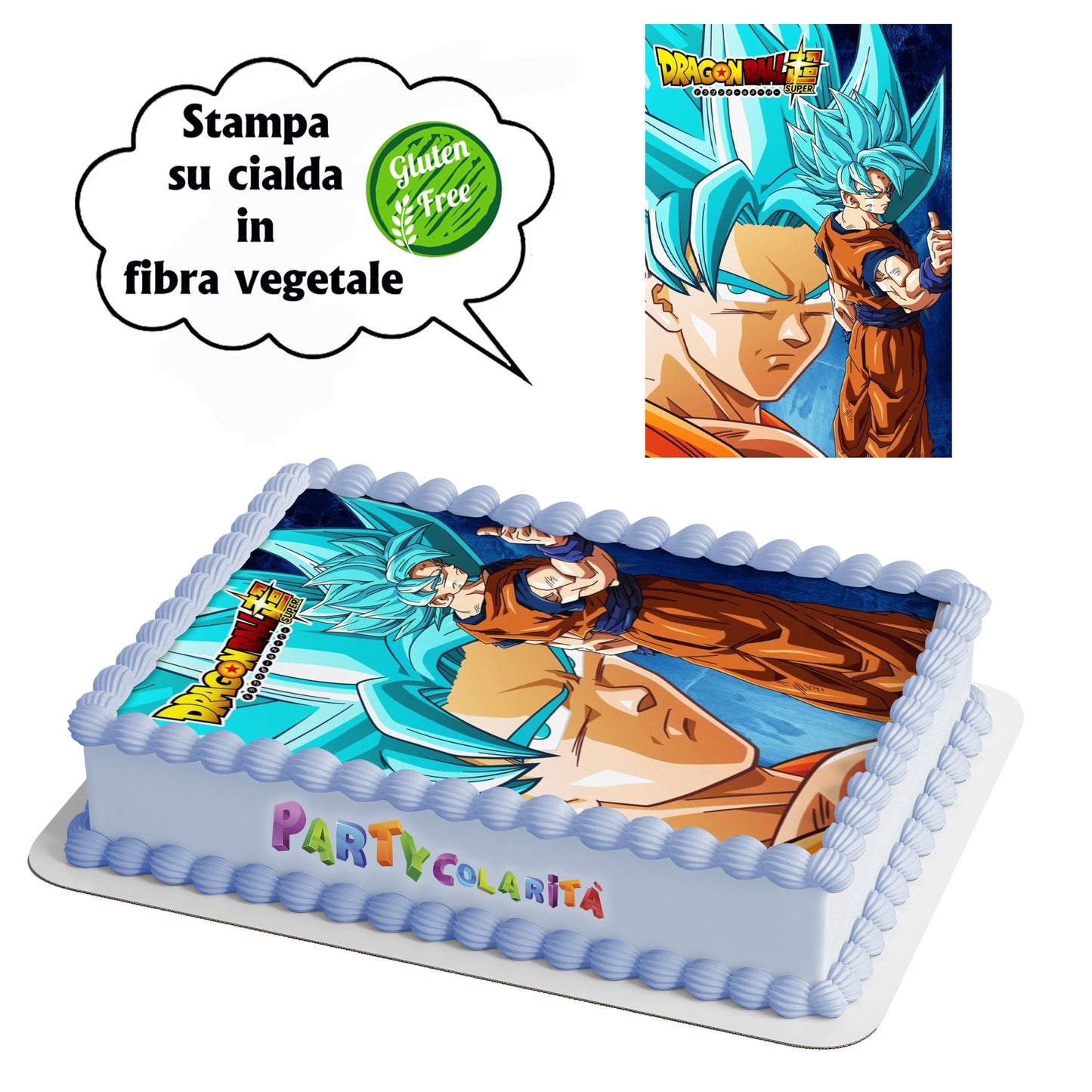 CIALDA PER TORTA DRAGON BALL RETT IN IN FIBRA VEGETALE 20X30 (mod-9)