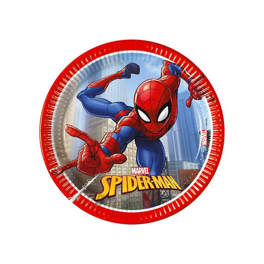 SPIDERMAN PIATTI CARTA 19,5 CM 8 PEZZI