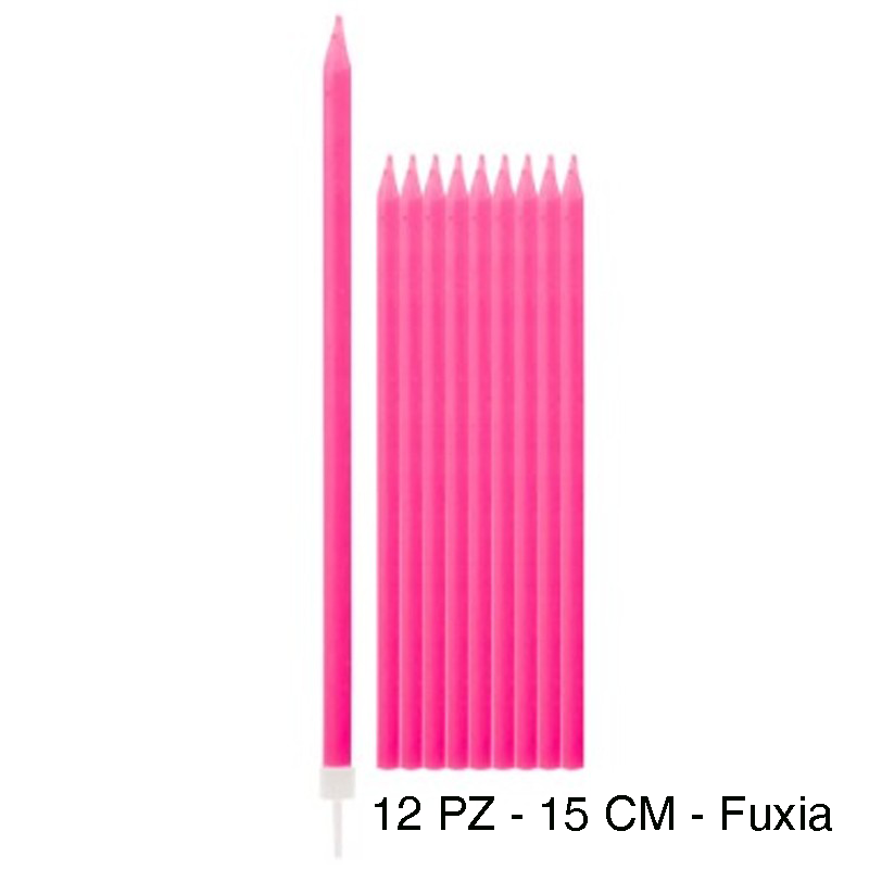 CANDELE STELO 15CM FUXIA 12PZ