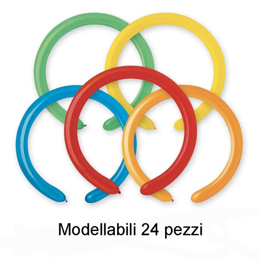 PALLONCINI IN LATTICE MODELLABILI CONF DA 24 PEZZI ASSORTITI