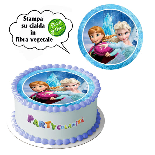 CIALDA PER TORTA FROZEN TONDA IN IN FIBRA VEGETALE DIAMETRO 20 CM (mod-3)