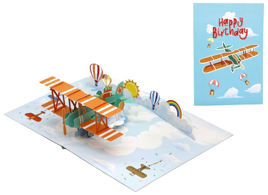 ORIGAMI BIGLIETTO AUGURALE HB BIPLANE