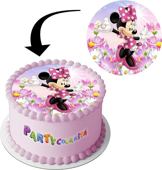 CIALDA PER TORTA MINNIE TONDA IN OSTIA DIAMETRO 20 CM (mod-6)