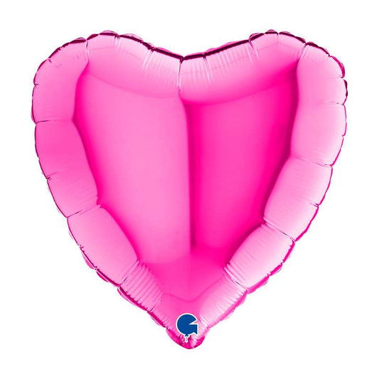 PALLONCINO IN MYLAR 45CM FORMA CUORE FUXIA