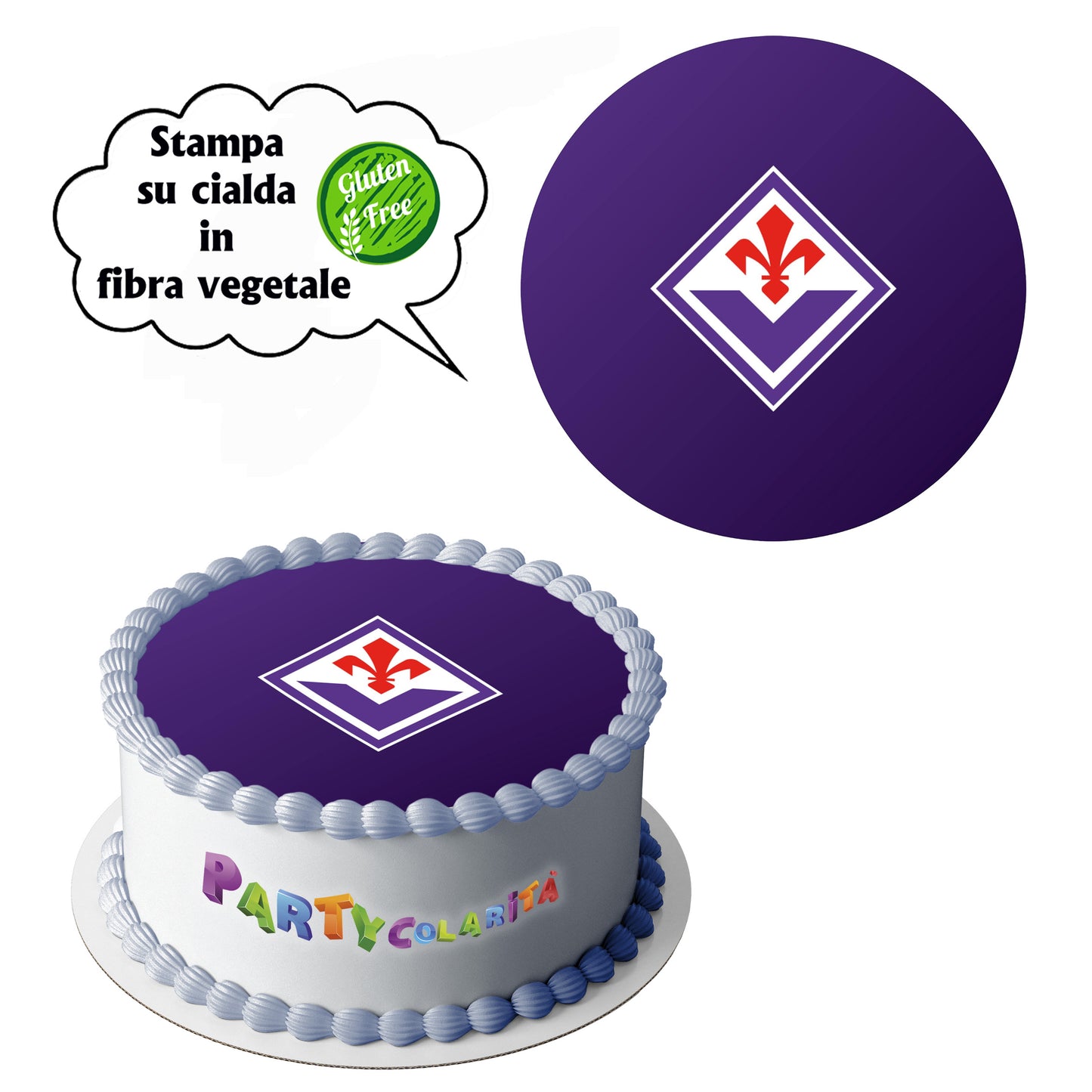 CIALDA PER TORTA FIORENTINA TONDA IN IN FIBRA VEGETALE DIAMETRO 20 CM