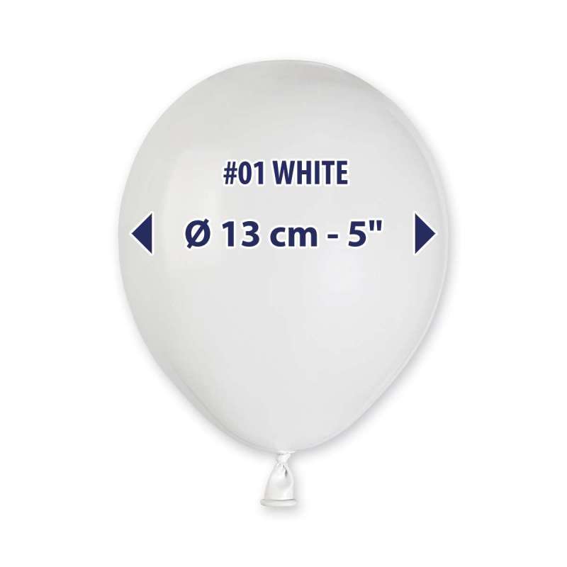 PALLONCINI IN LATTICE 5" 13 CENTRIMETRI CONF DA 20 PEZZI BIANCO