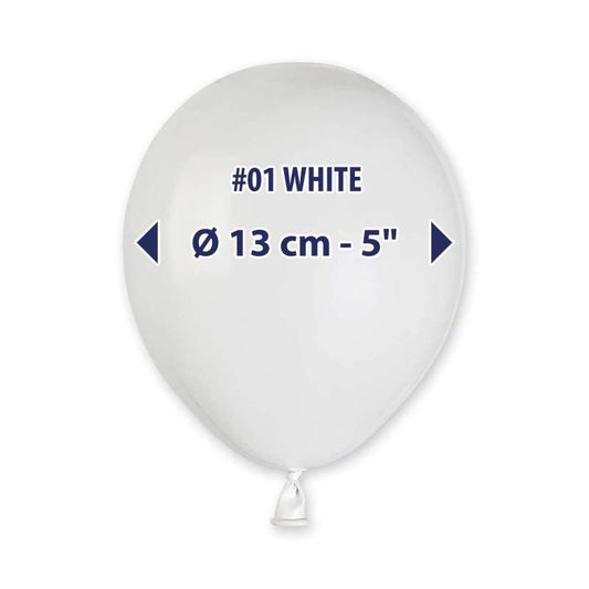 PALLONCINI IN LATTICE 5" 13 CENTRIMETRI CONF DA 20 PEZZI BIANCO