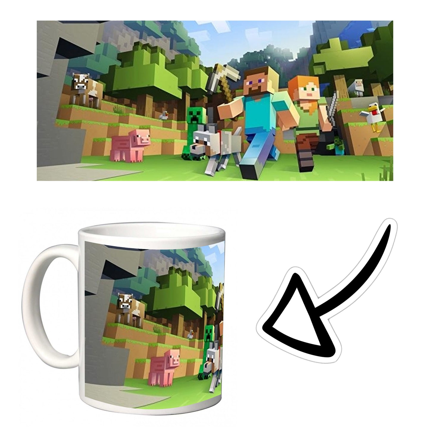 MINECRAFT TAZZA DA LATTE IN CERAMICA 8X11 (mod2)