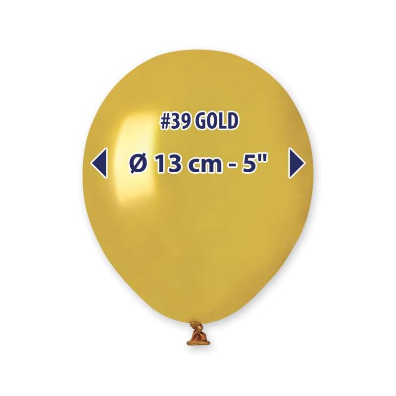 PALLONCINI IN LATTICE 5" 13 CENTRIMETRI CONF DA 20 PEZZI ORO