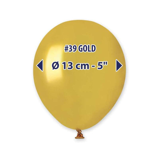 PALLONCINI IN LATTICE 5" 13 CENTRIMETRI CONF DA 20 PEZZI ORO