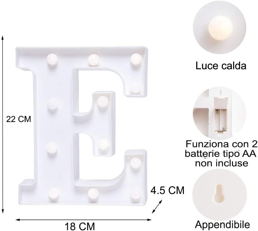 DECORAZIONE LUMINOSA LETTERA E