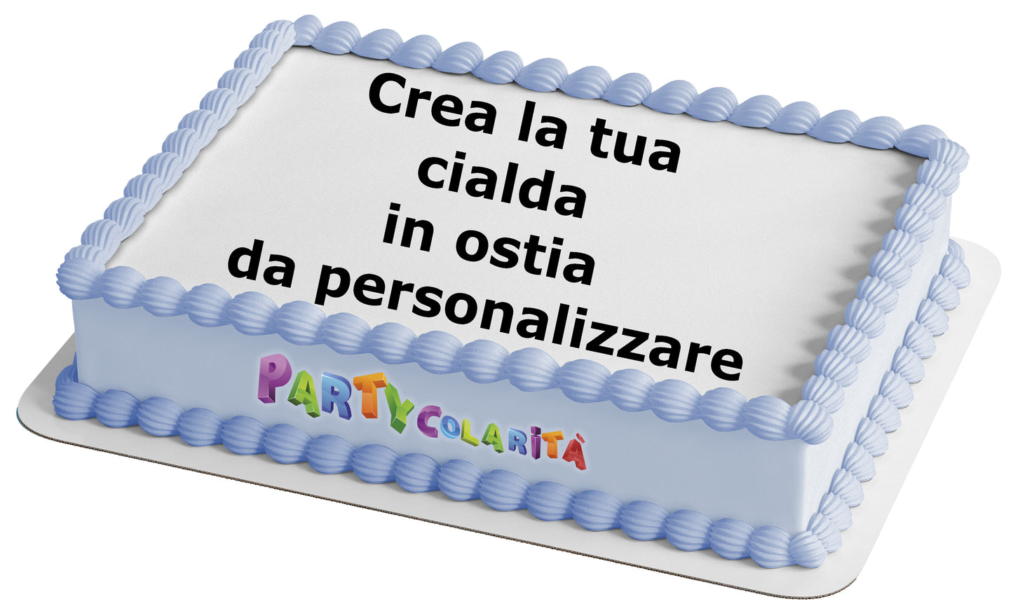 CREA LA TUA CIALDA IN OSTIA PERSONALIZZATA PER TORTA RETTANGOLARE 20X30 CM CIRCA