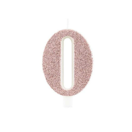 CANDELA ROSE GOLD GLITTER 7CM NUMERO 0