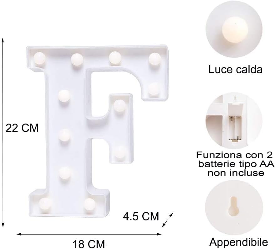 DECORAZIONE LUMINOSA LETTERA F