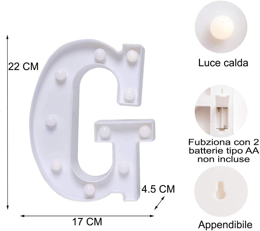 DECORAZIONE LUMINOSA LETTERA G