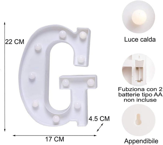 DECORAZIONE LUMINOSA LETTERA G