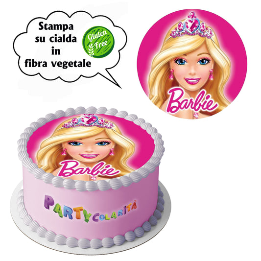 CIALDA PER TORTA BARBIE TONDA IN IN FIBRA VEGETALE DIAMETRO 20 CM (mod-5)