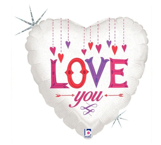 LOVE PALLONCINO IN MYLAR CUORE STAMPA LOVE YOU 46 CM