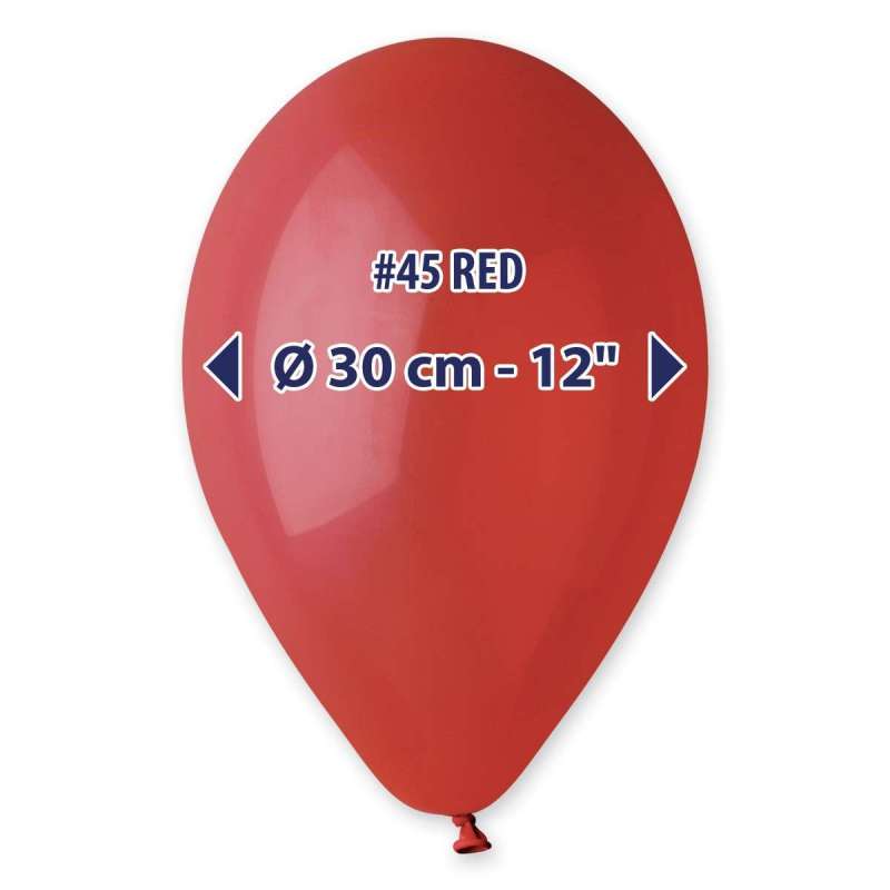 PALLONCINI IN LATTICE 12" 30 CENTRIMETRI CONF DA 18 PEZZI ROSSO