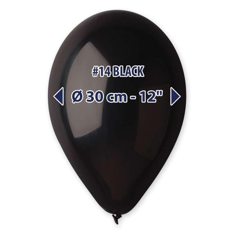 PALLONCINI IN LATTICE 12" 30 CENTRIMETRI CONF DA 18 PEZZI NERO