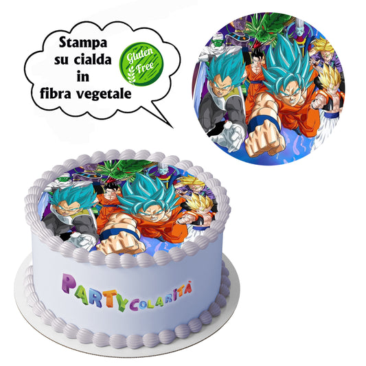 CIALDA PER TORTA DRAGON BALL TONDA IN IN FIBRA VEGETALE DIAMETRO 20 (mod-7)